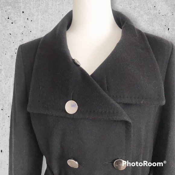 Aritzia Talula Babaton Black Wool Cashmere Blend Coat (L) (Repaired) - Picture 4 of 14